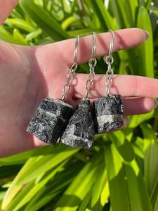 Keyrings: Black Tourmaline Rough Crystal Keyring