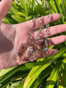 Smoky Quartz Tumbled Crystal Keyring