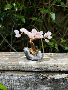 Rose Quartz With Amethyst Druze Base TREE B