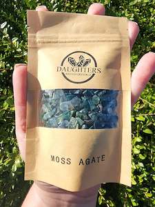 Chip Bags: Moss Agate Crystal Chip 100gms Bag