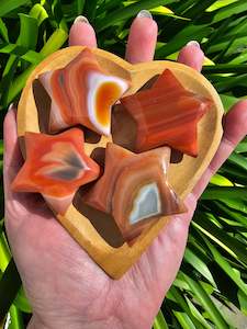 Stars Moons: Agate Medium Carved Star