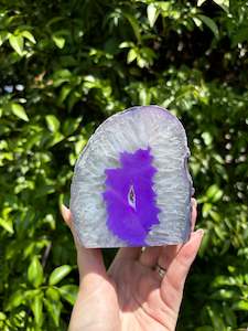 Purple Agate Geode Candle Holder C