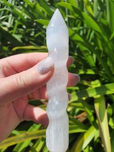 Selenite Twist Wand