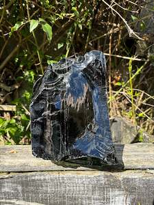 Black Obsidian Rough Flat Base XL 5.9kgs