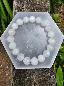 Rainbow Moonstone | Round Bead Bracelet