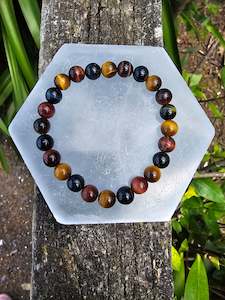 Tigers Eye Mixed | Large Round Bead Bracelet