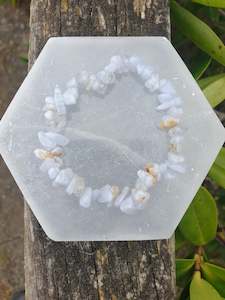 Blue Lace Agate Crystal Chip Bracelet