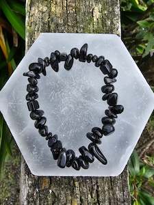 Black Obsidian Crystal Chip Bracelet