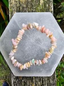 Pink Opal Crystal Chip Bracelet