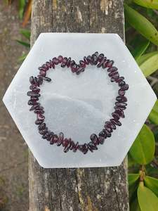 Garnet Crystal Chip Bracelet