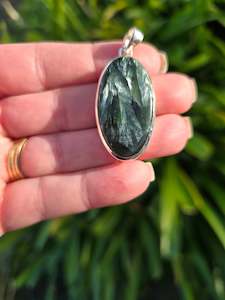 Pendants Necklaces: Seraphinite | Polished Sterling Silver Pendant C