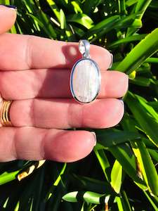 Pendants Necklaces: Rainbow Moonstone | Polished Sterling Silver Pendant C