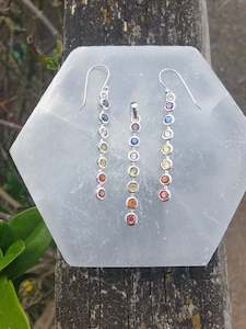 Pendants Necklaces: Chakra | Faceted Sterling Silver Earrings & Pendant Set