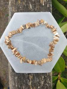 Chip Bracelets: Picture Jasper Crystal Chip Bracelet 