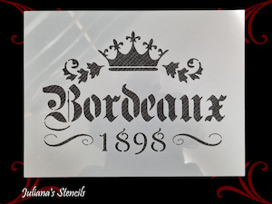 Bordeaux 1898 French Provence premium paint stencil 250mm x 165mm