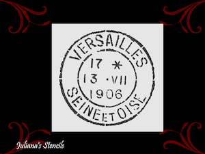 Versailes 1908 Postage stamp paint furniture Stencil 180mm diameter