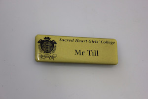 Name badge - Resin coating and magnetic clip davyengravers