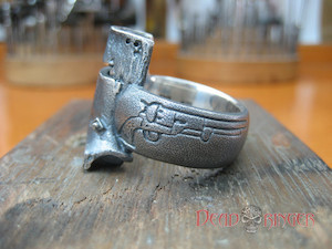 Ned Kelly Skull Ring deadringerjewelry