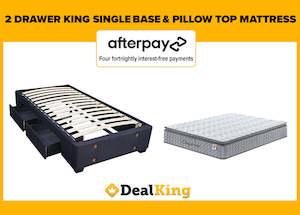 Bed Mattress: 2 DRAWER KING SINGLE SLAT BASE & PILLOW TOP MATTRESS