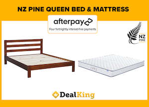 QUEEN NZ PINE SLAT BED + MATTRESS