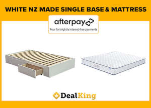 White 2 Drawer Nz Made Single Slat Base & Mattress