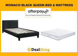 MONACO SLAT QUEEN BED & MATTRESS BLACK