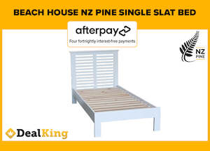 BEACH HOUSE WHITE NZ PINE SINGLE SLAT BED