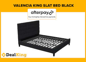 Beds: VALENCIA KING SLAT BED BLACK