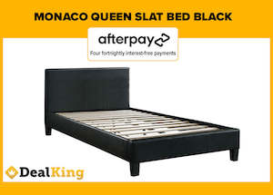 MONACO SLAT QUEEN BED BLACK