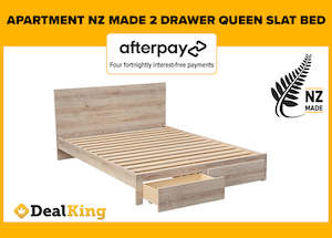 APARTMENT 2 DRAWER NZ MADE QUEEN SLAT BED