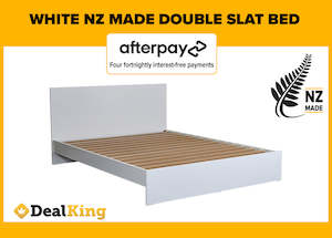 WHITE NZ MADE DOUBLE SLAT BED