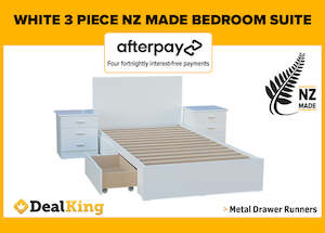 WHITE 3PC NZ MADE SUITE (SINGLE BED)