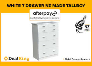 7 DRAWER WHITE NZ MADE TALLBOY