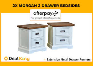 Bedroom Furniture: 2X MORGAN 2 DRAWER BEDSIDES