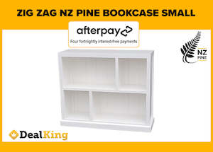 Zig Zag Nz Pine Small Bookcase White