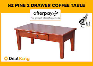 Lounge Room Furniture: BRAYDEN NZ PINE 2 DRAWER COFFEE TABLE