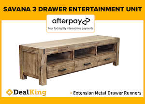 Lounge Room Furniture: SAVANA 3 DRAWER ENTERTAINMENT UNIT