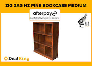 Zig Zag Nz Pine Medium Bookcase