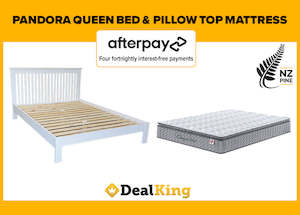 PANDORA QUEEN SLAT BED + PILLOW TOP MATTRESS