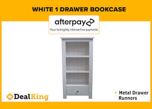 WHITE 1 DRAWER BOOKCASE