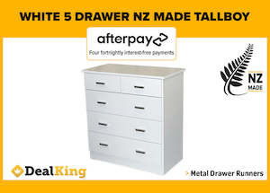 5 Drawer Fully Assembled Nz Made Tallboy White