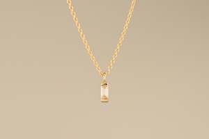 Baguette Diamond Vertical Necklace