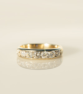 Jewellery: Seven Stone Diamond Channel Set Ring - 1ct