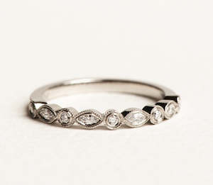 Jewellery: Platinum Vintage & Marquise Diamond Ring - Bespoke Piece