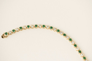 Emerald & Diamond Tennis Bracelet