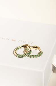 Pave Emerald Hoops