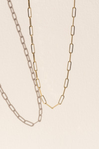 Jewellery: Barre Link Knife Edge Chain Necklace