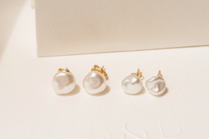 Keshi Pearl Studs