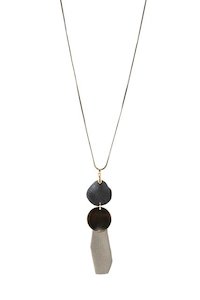 Black, Gold and Grey Disc Necklace