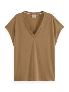 V-Neck Ladder Detail T-Shirt